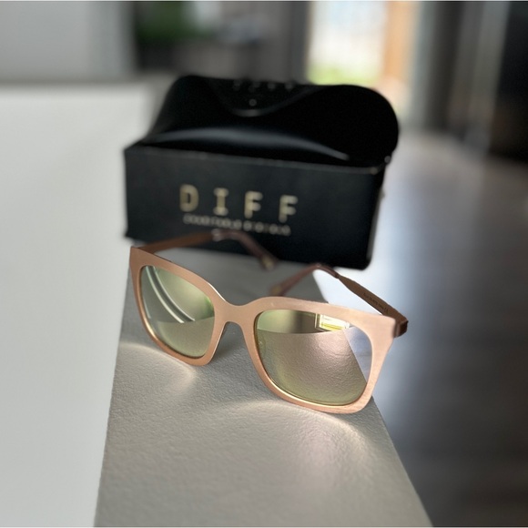 DIFF Eyewear Ella Rose Gold Brown Gradient Sunglasses - Picture 5 of 11